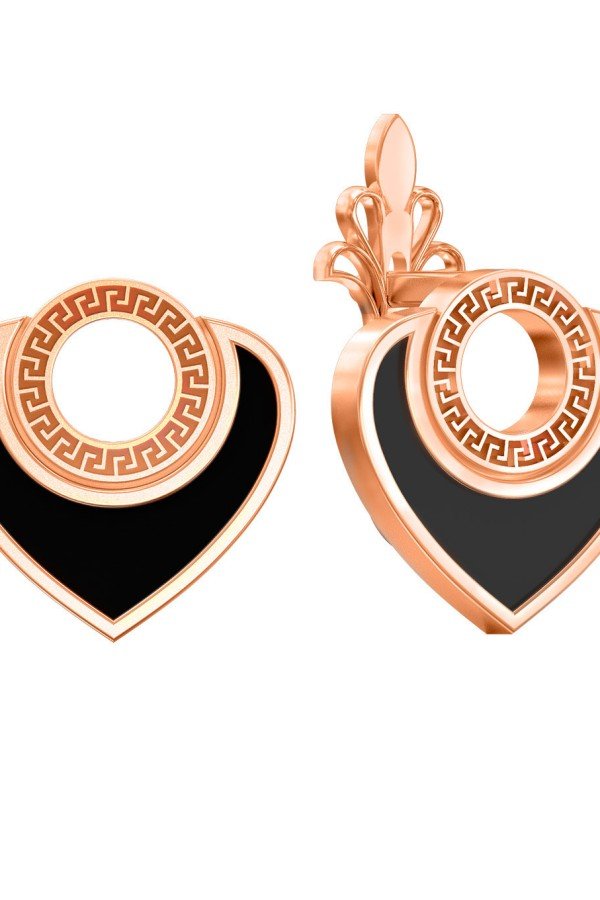 Серьги из золота 585 пробы c ониксом