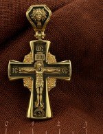Крест из лимонного золота 585 пробы