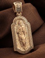 Образок из золота 585 пробы c эмалью