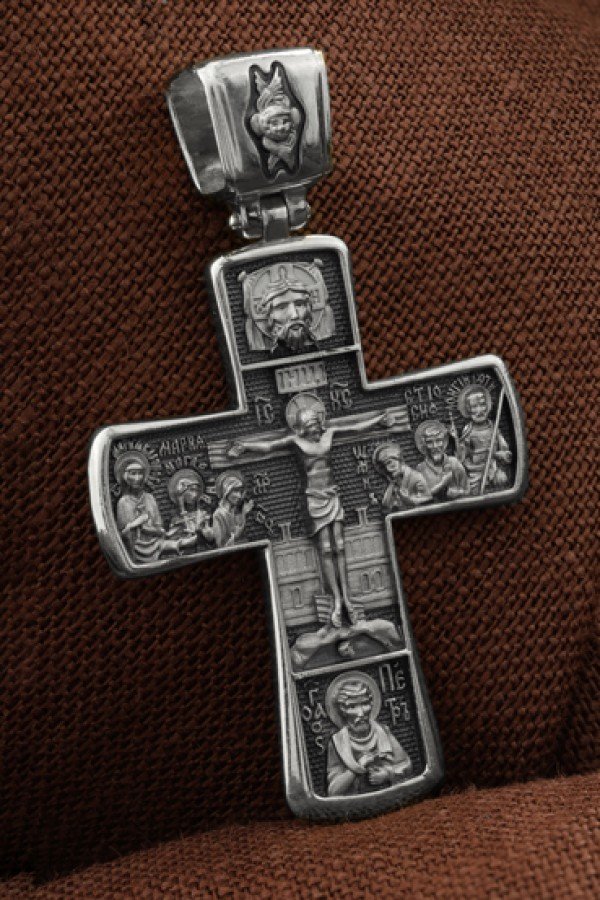 Крест из белого золота 585 пробы