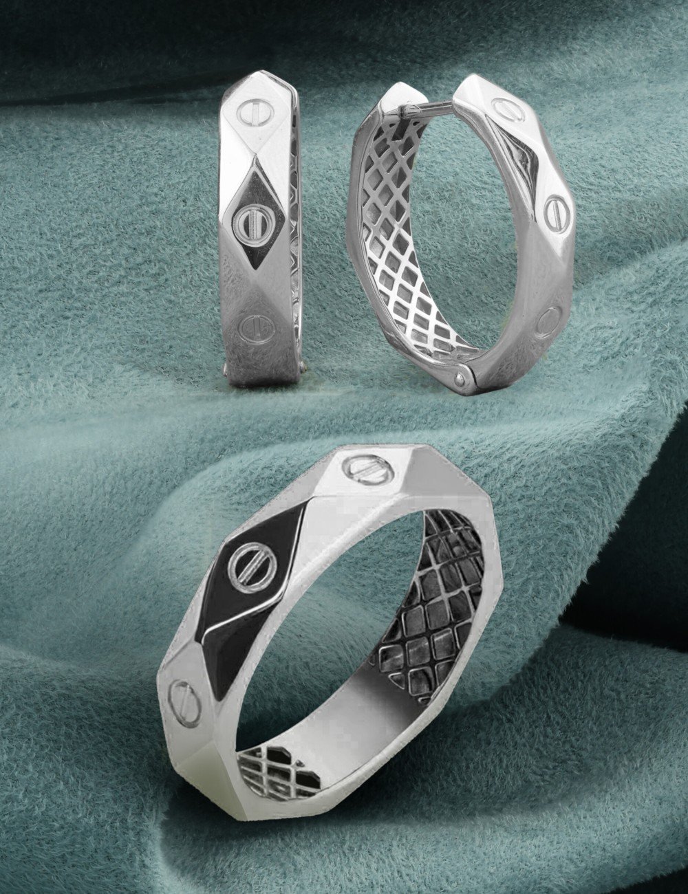Серьги из белого золота 585 пробы