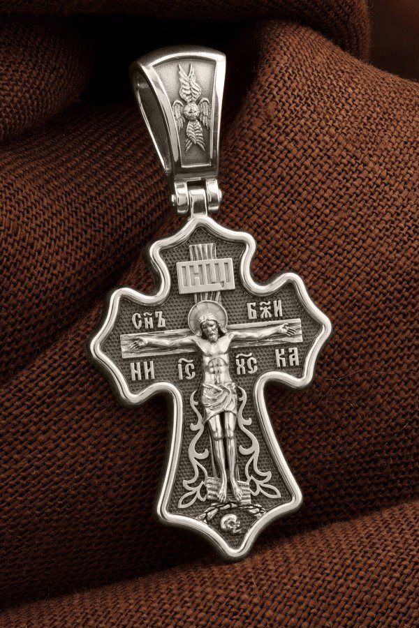 Крест из белого золота 585 пробы