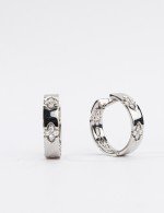 Серьги из белого золота 585 пробы c бриллиантами