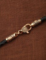 Гайтан из золота 585 пробы c кожаным шнурком