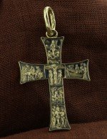 Крест из зелёного золота 585 пробы