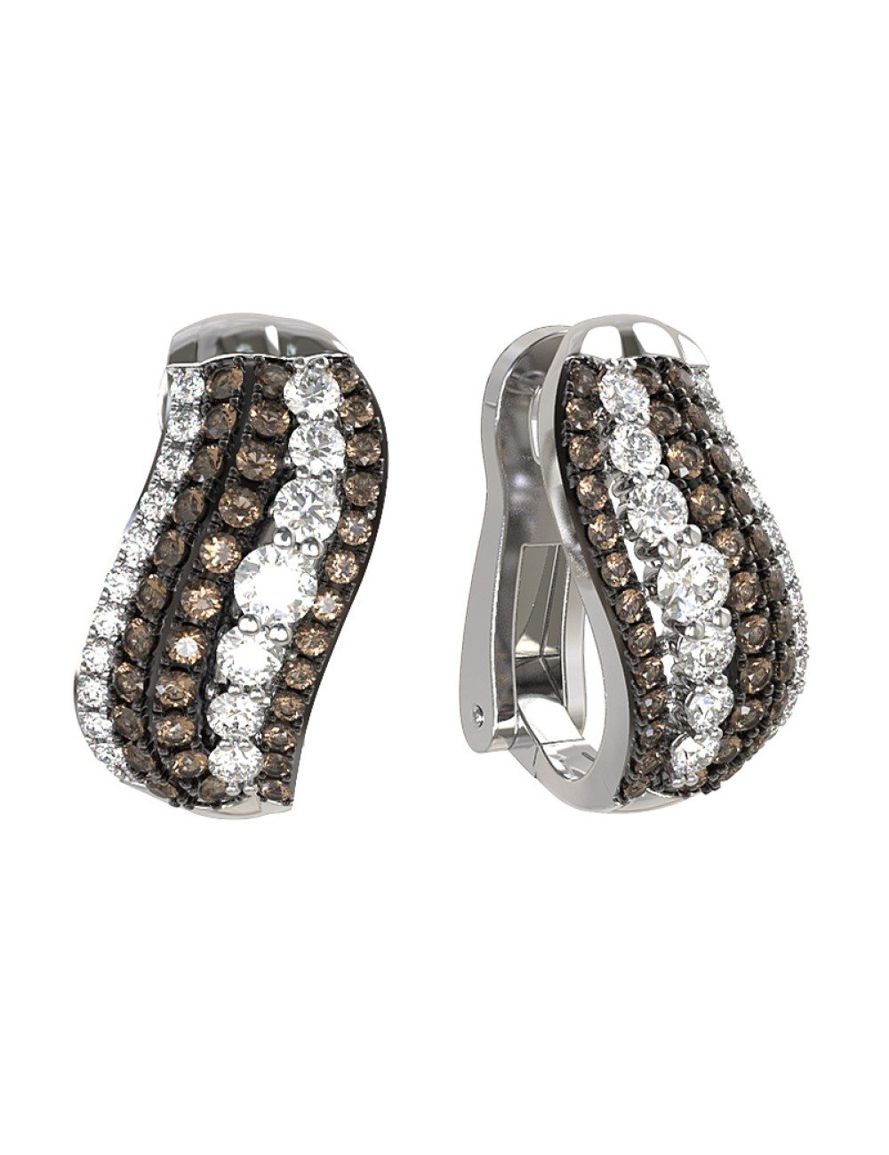 Серьги из белого золота 585 пробы c бриллиантами