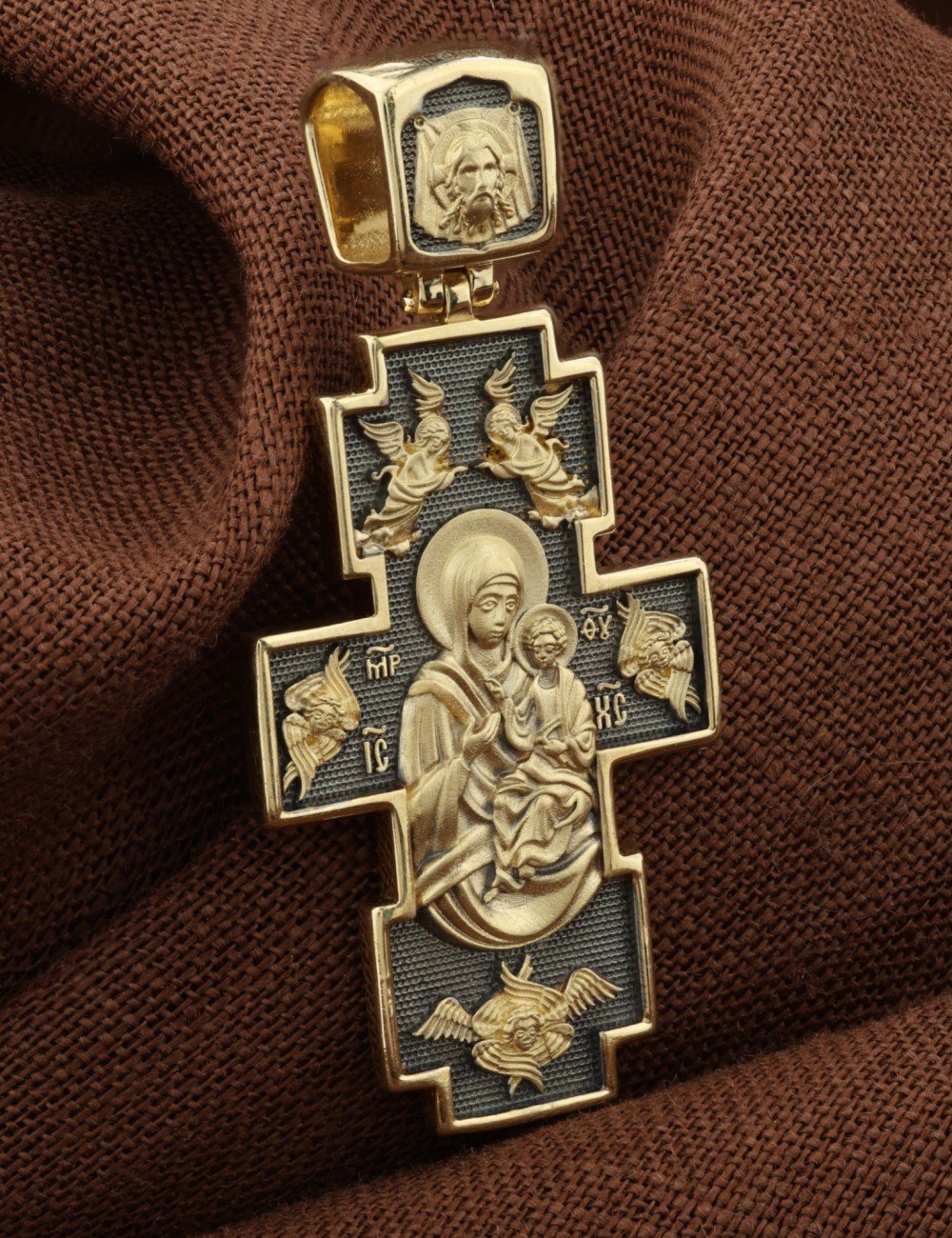 Крест из лимонного золота 585 пробы