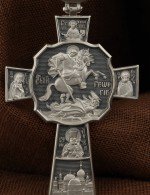 Крест из белого золота 585 пробы
