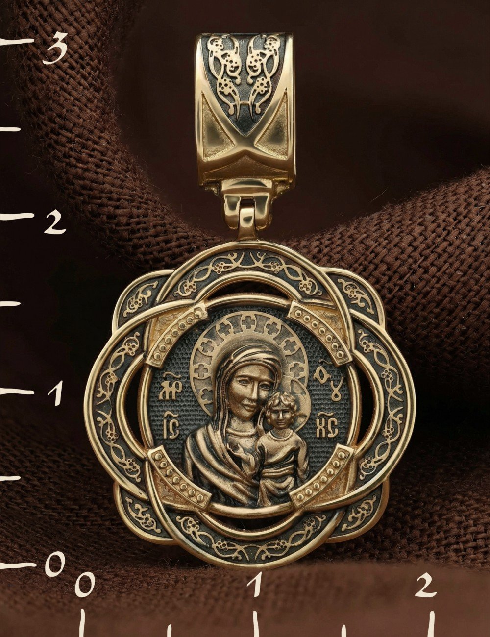 Образок из лимонного золота 585 пробы