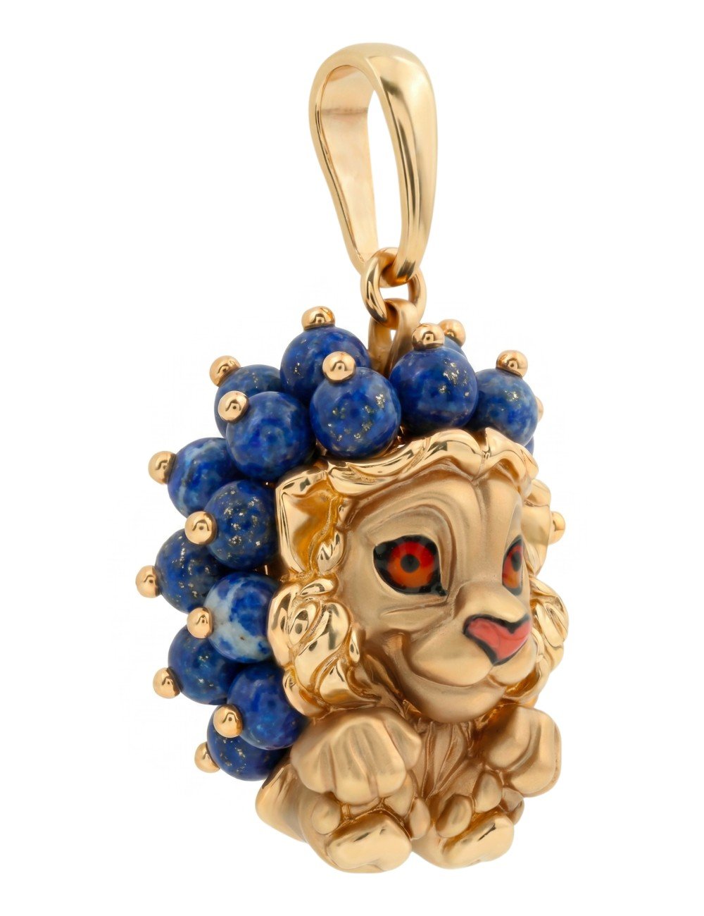 Подвеска из золота 585 пробы c эмалью и лазуритом