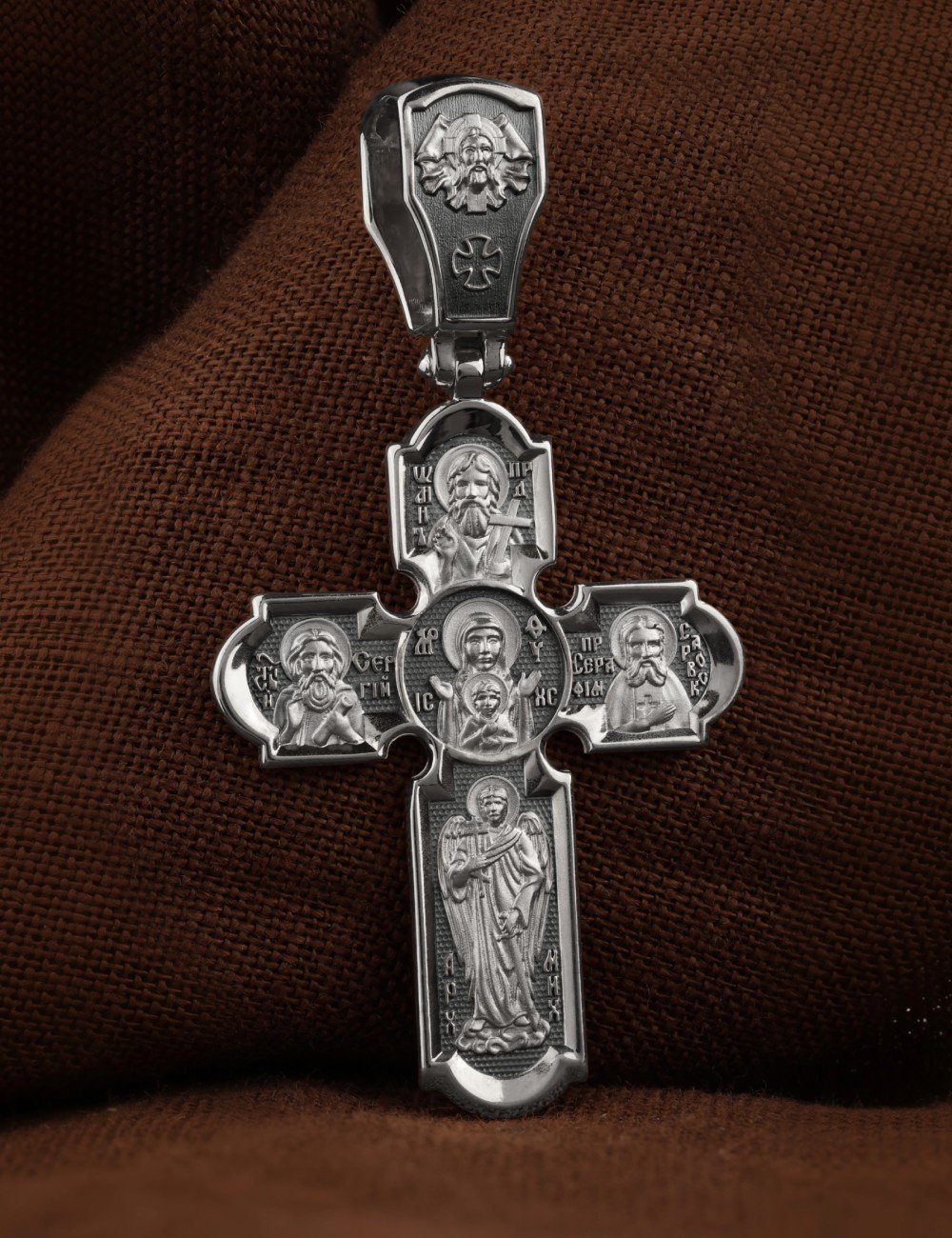 Крест из белого золота 585 пробы