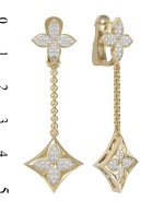 Серьги из лимонного золота 585 пробы c бриллиантами