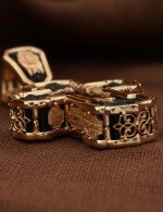 Крест из золота 585 пробы c эбеновым деревом