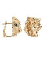 Серьги из золота 585 пробы c изумрудом