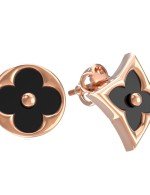 Серьги из золота 585 пробы c ониксом