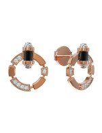 Серьги из золота 585 пробы c бриллиантами и ониксом