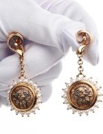 Серьги из золота 585 пробы c эмалью и жемчугом