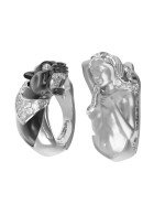 Серьги из белого золота 585 пробы c фианитом