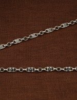 Цепь из белого золота 585 пробы c эмалью