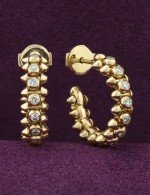 Серьги из лимонного золота 585 пробы c бриллиантами