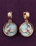 Серьги из золота 585 пробы c эмалью