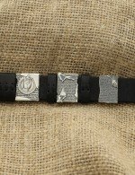 Браслет из серебра 925 пробы c кожаным шнурком