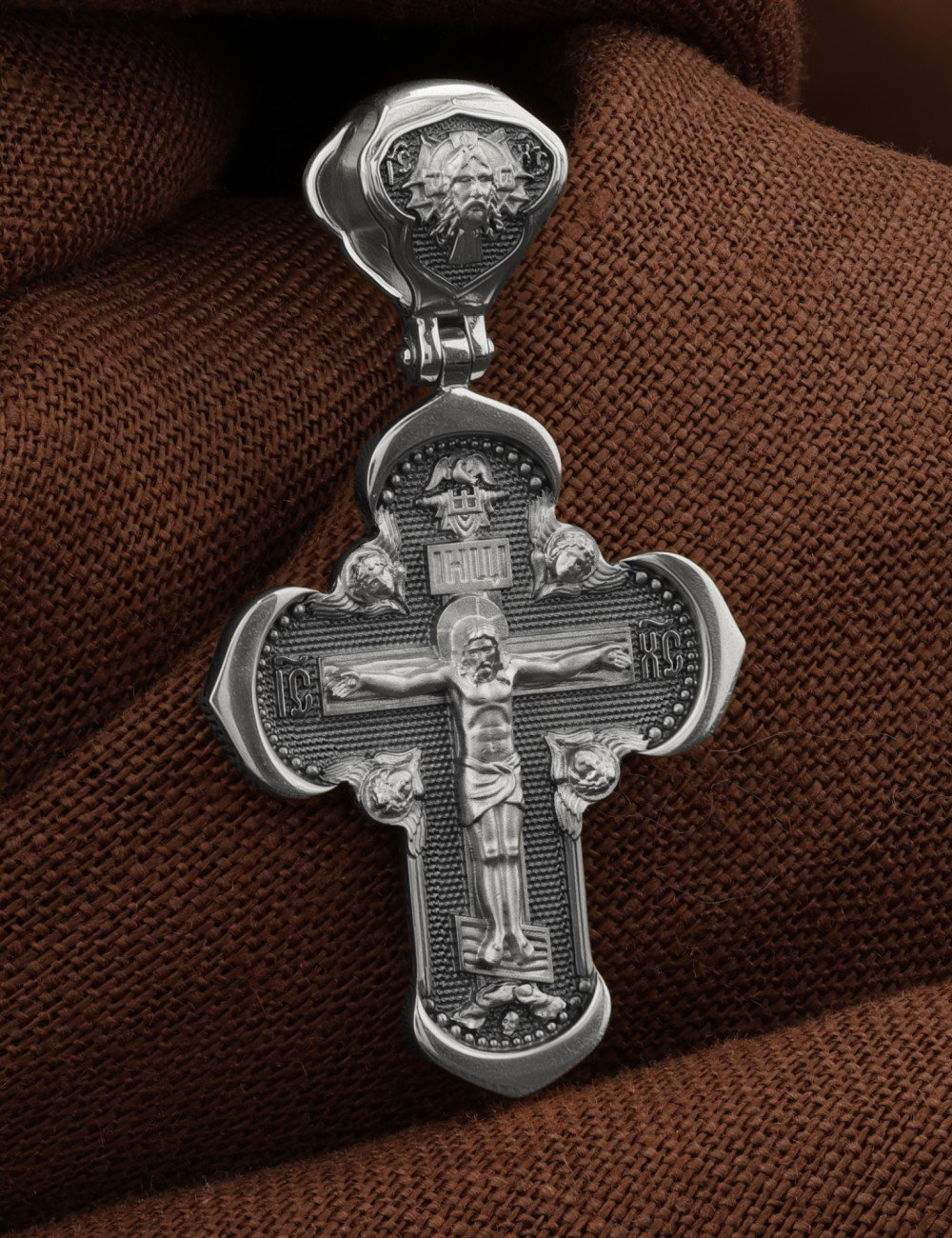 Крест из белого золота 585 пробы