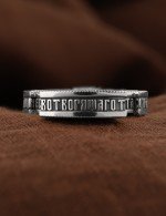 Крест из белого золота 585 пробы c эбеновым деревом