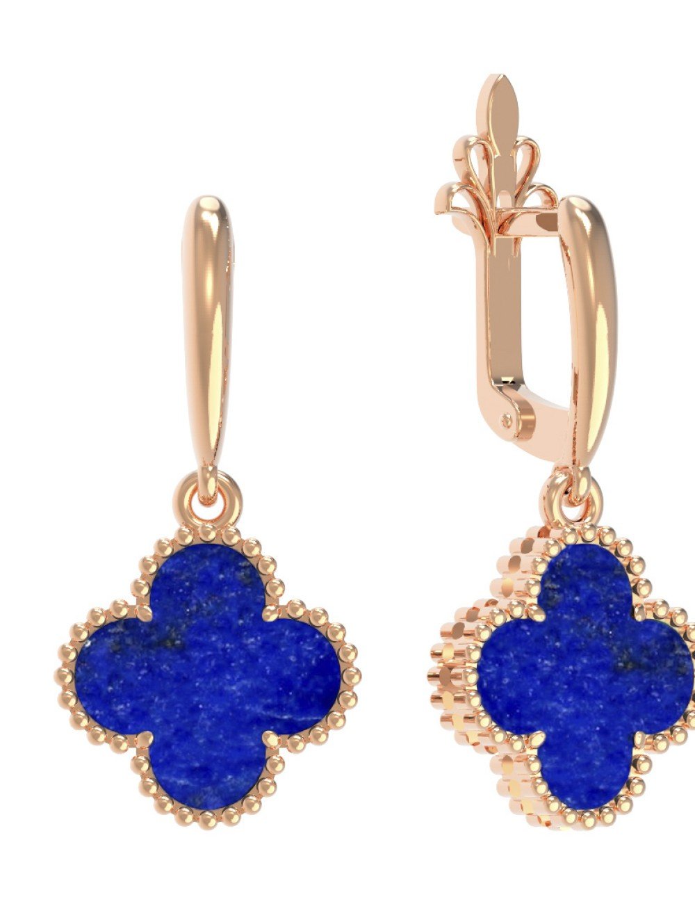 Серьги из золота 585 пробы c лазуритом