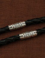 Гайтан из серебра 960 пробы c кожаным шнурком