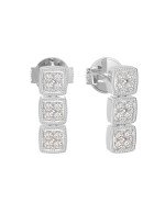 Серьги из белого золота 585 пробы c бриллиантами