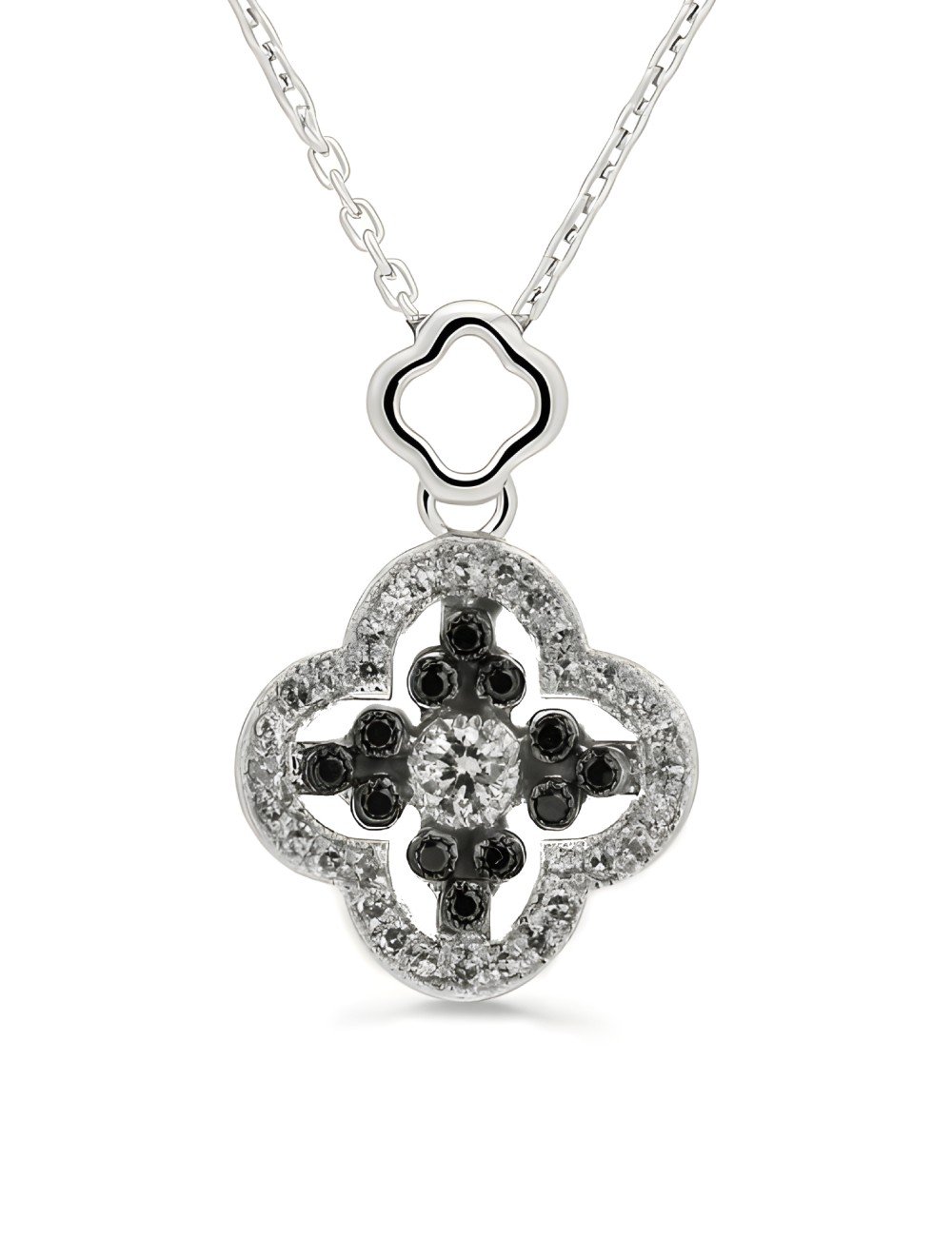 Колье из белого золота 585 пробы c бриллиантами