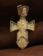 Крест из лимонного золота 585 пробы