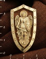 Образок из лимонного золота 585 пробы c деревом груши