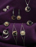 Серьги из белого золота 585 пробы c бриллиантами