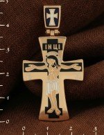Крест из золота 585 пробы c эмалью