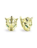 Серьги из лимонного золота 585 пробы c изумрудом