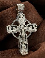 Крест из серебра 925 пробы c эбеновым деревом