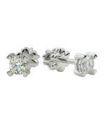 Серьги из белого золота 585 пробы c бриллиантами