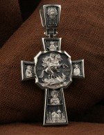 Крест из белого золота 585 пробы