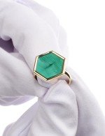 Кольцо из лимонного золота 585 пробы c малахитом