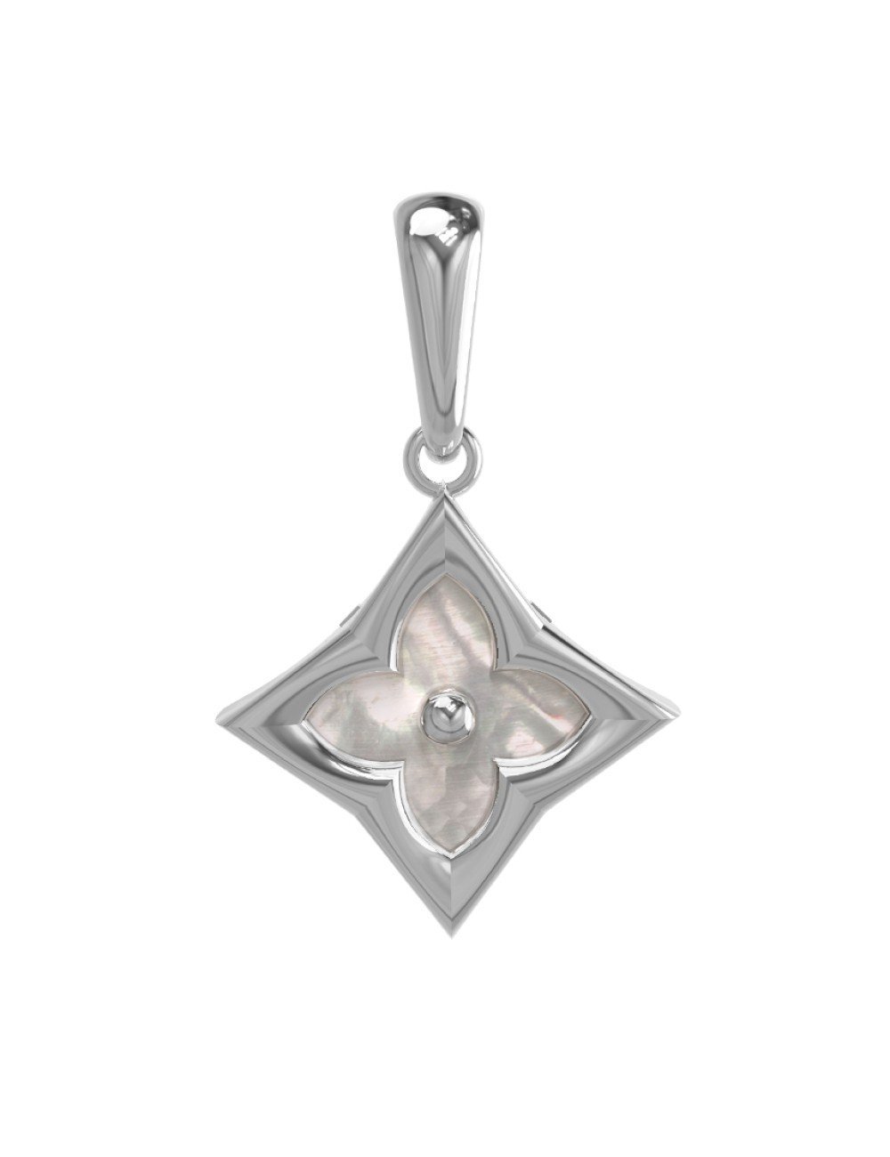 Подвеска из белого золота 585 пробы c перламутром