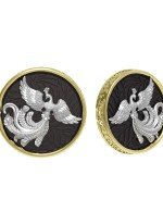 Серьги из лимонного золота 585 пробы c эбеновым деревом