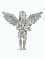 Подвеска из белого золота 585 пробы c фианитом