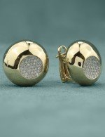 Серьги из лимонного золота 585 пробы c бриллиантами