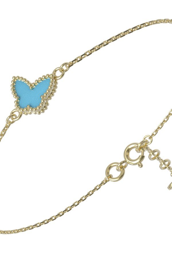 Браслет из лимонного золота 585 пробы c бирюзой