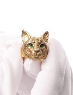 Кольцо из лимонного золота 585 пробы c эмалью
