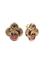 Серьги из золота 585 пробы c эмалью и перламутром
