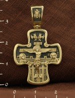 Крест из лимонного золота 585 пробы