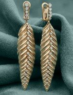 Серьги из золота 585 пробы c бриллиантами